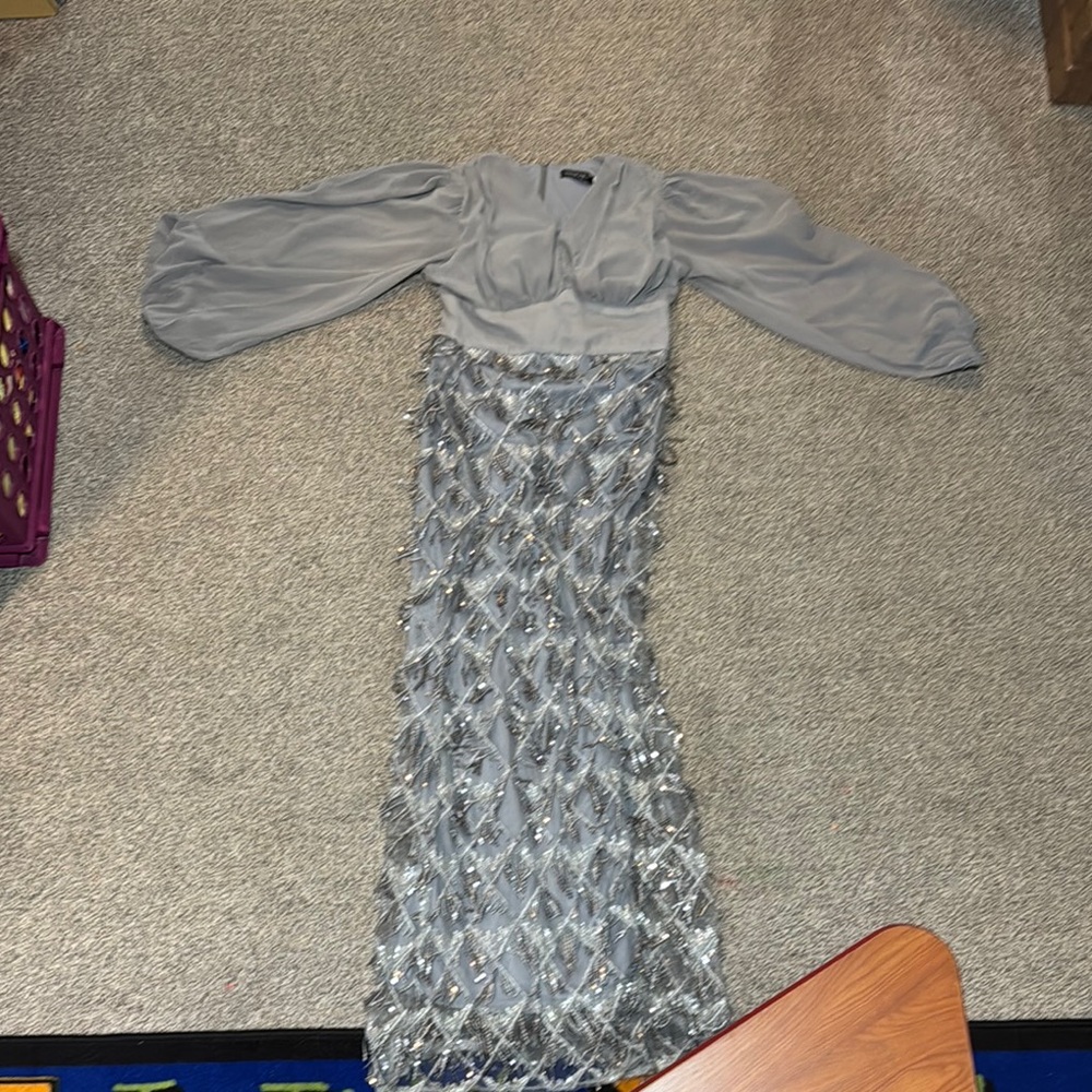 Elegant Gray Evening Gown